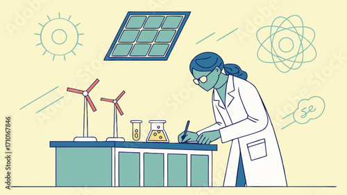 Scientist Researching Renewable Energy Sources in Lab