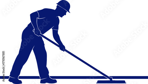 the bluecollar maestro a navy silhouette of skillful construction work, isolated on transparent background