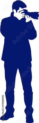 the decisive click a photographers silhouette, capturing moments, telling stories, isolated on transparent background