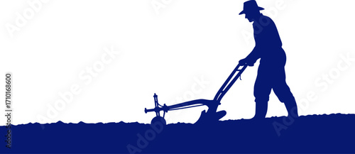 the farmers silhouette a timeless legacy of agriculture, isolated on transparent background