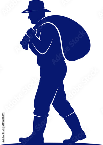 the farmers journey a silhouette of rural life and harvest bounty, isolated on transparent background