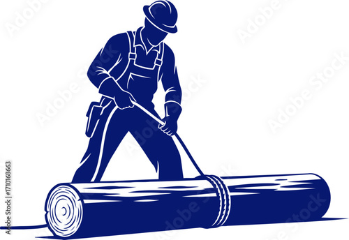 the loggers resolve strength, skill, and the silent forests bounty, isolated on transparent background