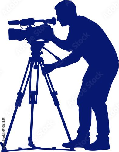 the silent storyteller a cameramans silhouette, capturing moments in time, isolated on transparent background