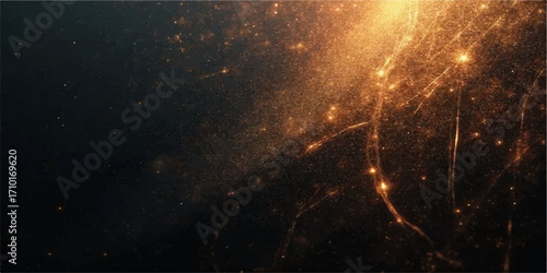 Glistening constellations of glowing fireworks illuminate the dark night sky