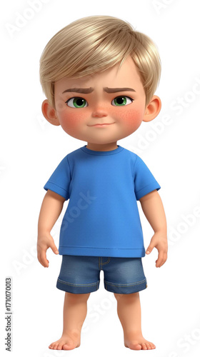 Naughty boy child isolated on transparent background PNG, created with Generative AI.