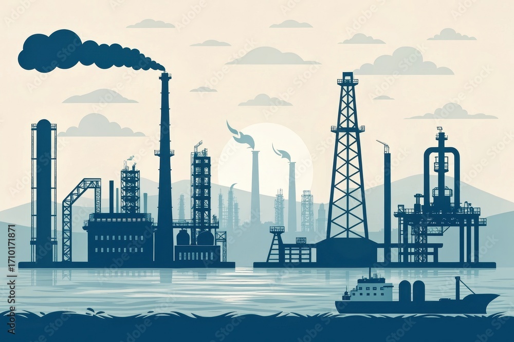 Obraz premium Processing oil refinery plant