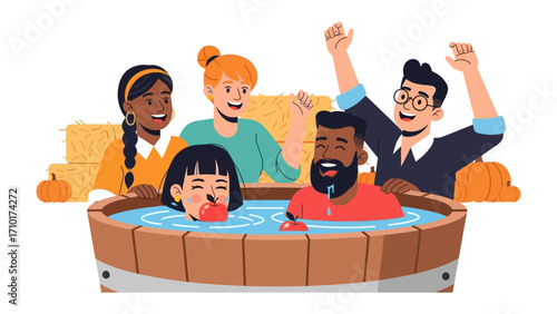 Joyful Gathering in Hot Tub: Friends and family unite in a moment of laughter and shared joy, relaxing together in a warm, inviting hot tub setting. Capturing the essence of togetherness, relaxation.