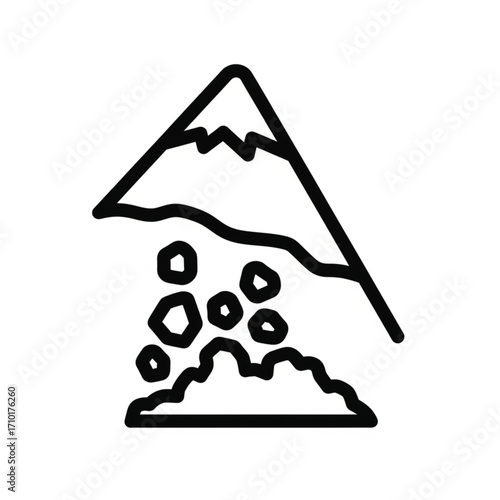 Avalanche Illustration - A Visual Representation of a Mountain Slide