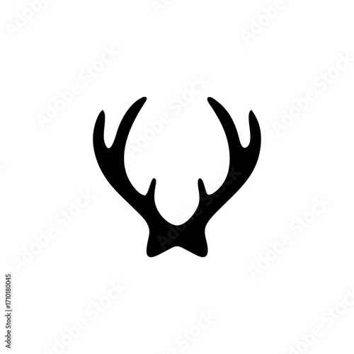 Deer antlers silhouette icon set collection