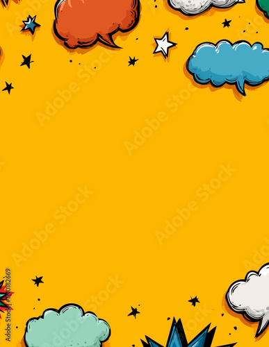 Abstrakter gelber Hintergrund mit minimalen orangefarbenen Elementen