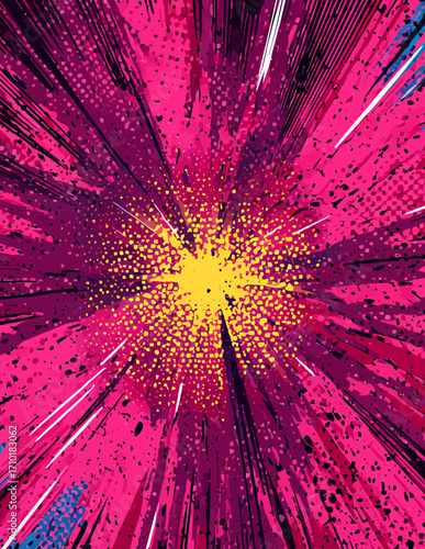 Abstrakte Vektorillustration, dynamische Farbgestaltung, Explosionsmuster