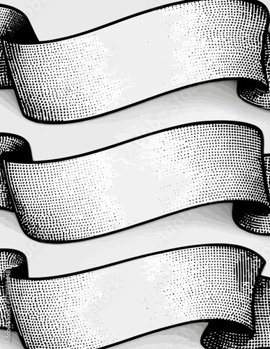 Drei weiße, Comic-artige Banner im Vektorstil