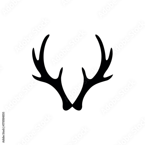 Deer antlers silhouette icon set