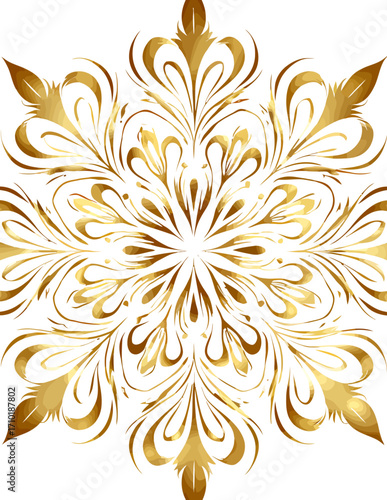 Goldenes, symmetrisches, florales Vektor-Design