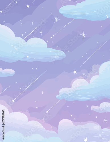 Pastellfarbener Traumhimmel: Vektor-Illustration