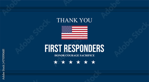 first responders holiday concept vector