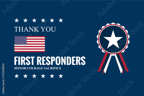 first responders holiday concept vector