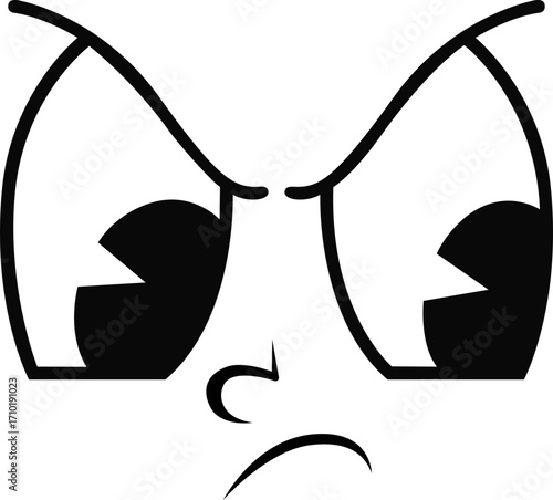 Angry and furious cartoon face expression
