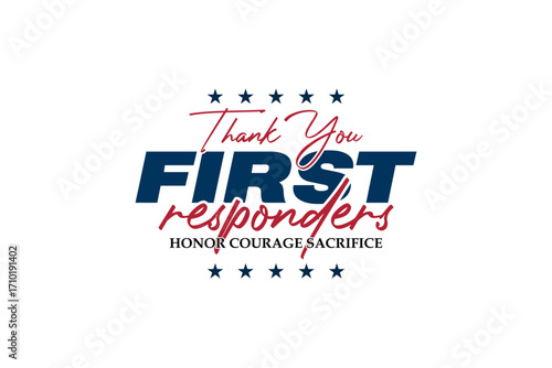 first responders holiday concept vector