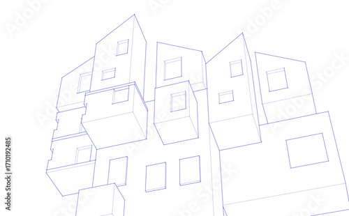 abstract architecture concept building 3d