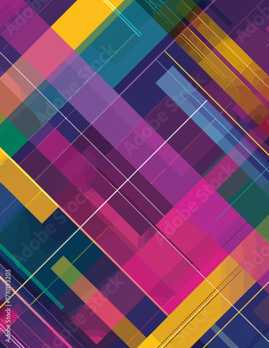 Abstrakte Vektorgrafik mit diagonalen Farbflächen und Linien