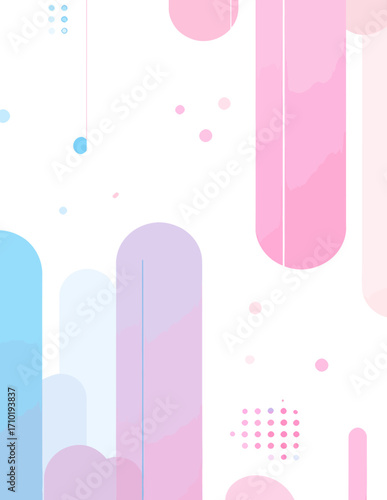 Abstrakter Hintergrund mit pastellfarbenen, abgerundeten Formen