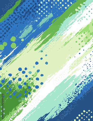 Abstrakter Hintergrund mit diagonalen Pinselstrichen und Punkten