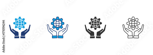 It Governance Icon Set Multiple Style Collection