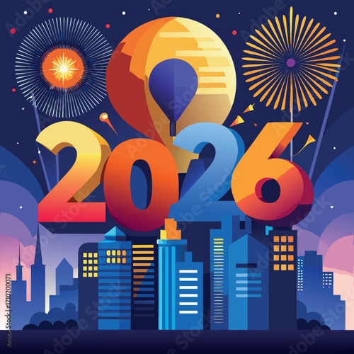 Vibrant new year s eve celebration with dramatic elements