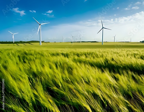 Wind Turbines in a Green Field