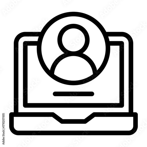 person in video conference icon