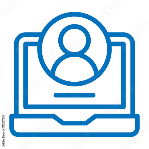 person in video conference icon