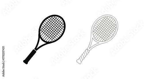 two tennis rackets graphic sport equipment isolated