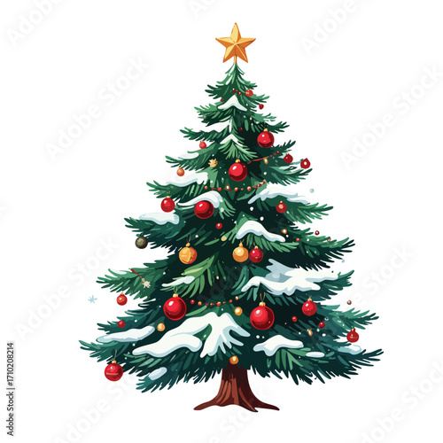 christmas tree isolated on white