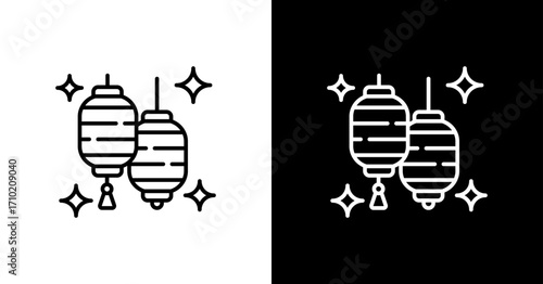 Lantern Icon Set Multiple Style Collection