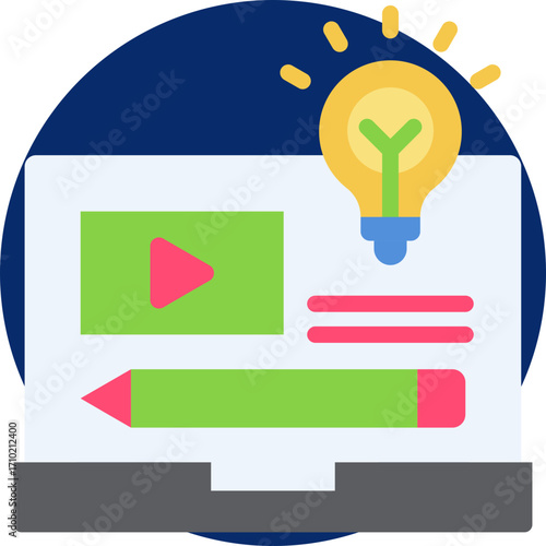 Content creation icon for content marketing, business, website, application, printing, document, poster design, etc