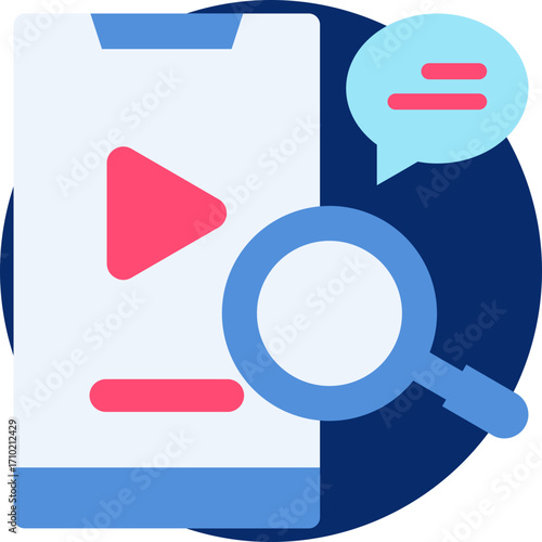 Content analysis icon for content marketing, business, website, application, printing, document, poster design, etc