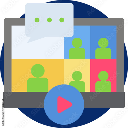 Webinar icon for content marketing, business, website, application, printing, document, poster design, etc