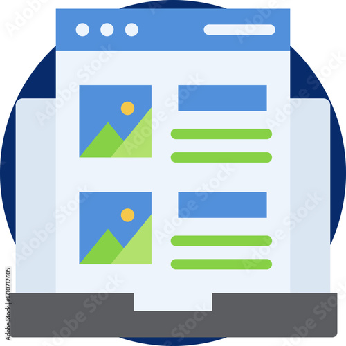 Web content icon for content marketing, business, website, application, printing, document, poster design, etc