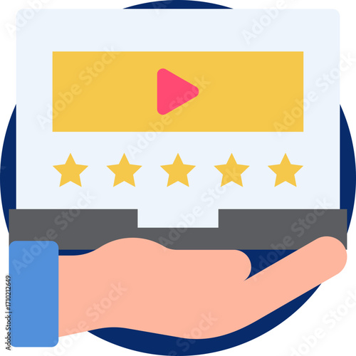 Video rating icon for content marketing, business, website, application, printing, document, poster design, etc