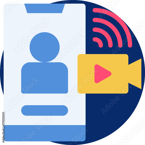 Live streaming icon for content marketing, business, website, application, printing, document, poster design, etc