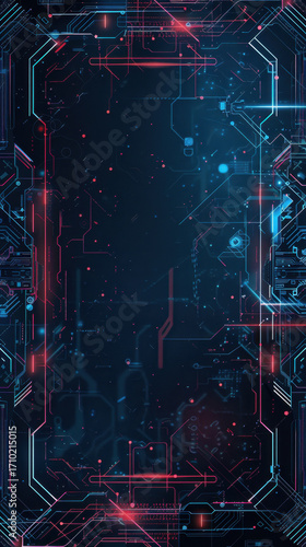 Futuristic Digital Circuit Board Design