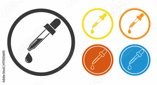 Dropper Icons Vector Collection of Medical and Science Equipment