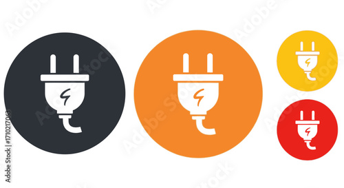 Electrical Plug Icons Set Collection for Renewable Energy Sources