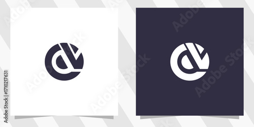 letter cv vc logo design vector