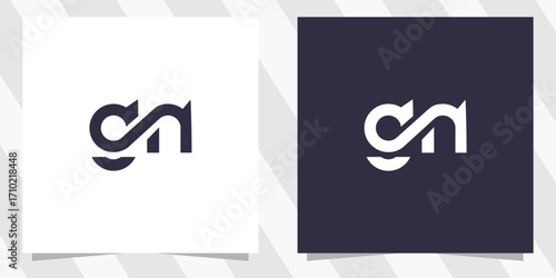 letter gn ng logo design vector