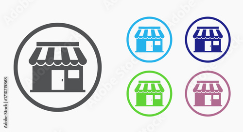 Store Icon Set Shop, Retail, Business, Market, Commercial