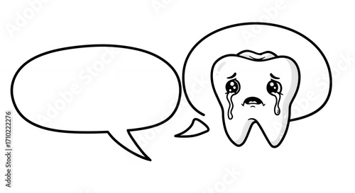 Cartoon tooth crying