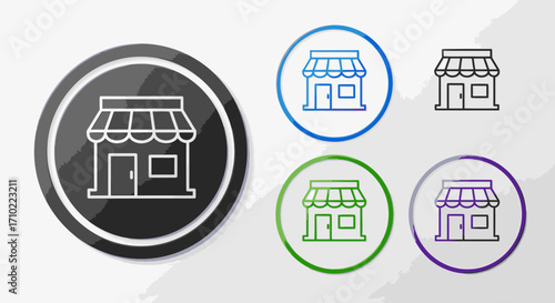 Store Icon Design Various Color Options and Styles