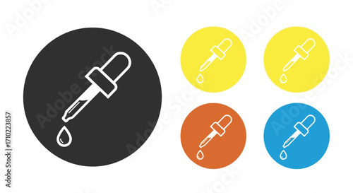 Dropper Icon Set Versatile Color Options for Design Projects